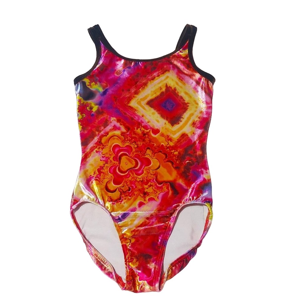 GK Elite velour double camisole strap gymnastics leotard